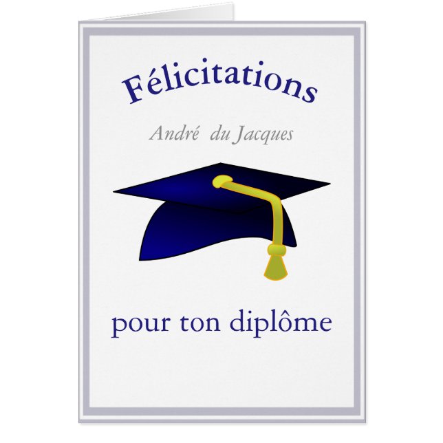 casquette bleu d'obtention du diplôme - (Devant)