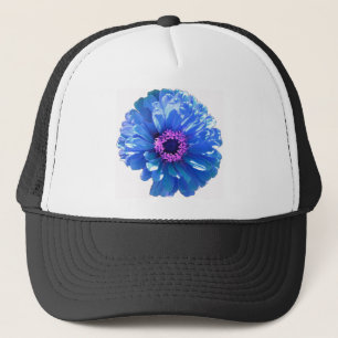 Casquette Bleu marguerite bleu photo florale
