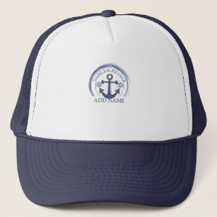 Casquette Blue Nautical Ancre yacht club bateau marina Nom