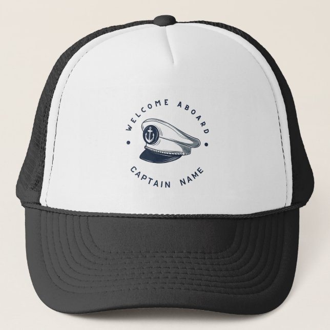 Casquette Blue Navy Ancre nautique yacht club voile (Devant)
