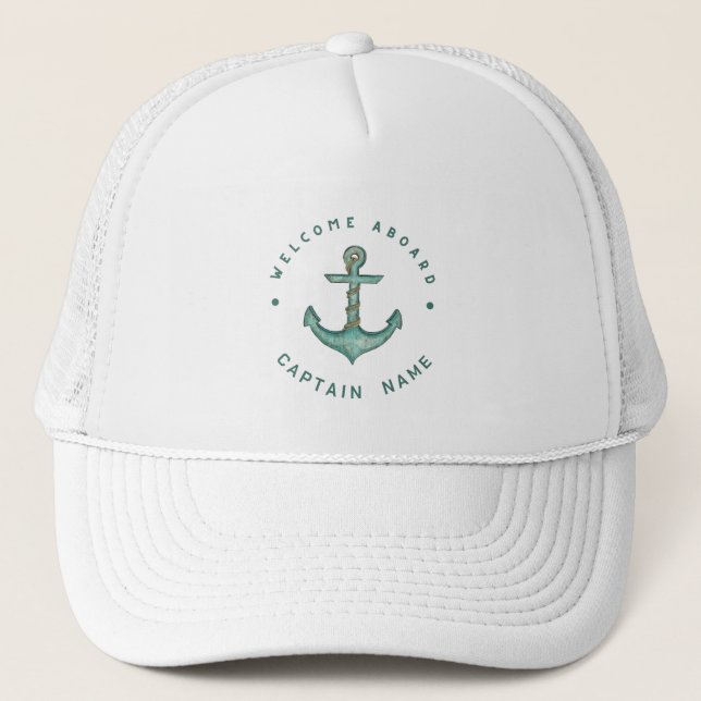 Casquette Blue Navy Ancre nautique yacht club voile (Devant)
