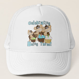 Casquette Blue Party Monkeys 3e anniversaire T-shirts et cad