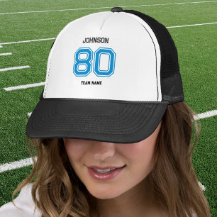Casquette Blue Sports Team Personnalisé Nom, Numéro, Équipe 