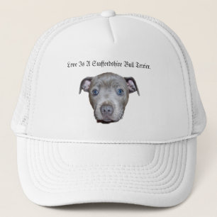 Casquette Blue Staffordshire Bull Terrier Puppy Face Amour,