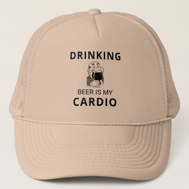 Casquette Boire De La Bière Est Mon Chapeau Cardio Trucker (Devant)