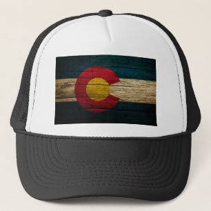 Casquette Bois rustique de drapeau du Colorado vieux