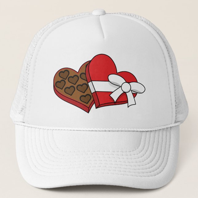 Casquette Boîte à chocolat de coeur de la Saint-Valentin (Devant)