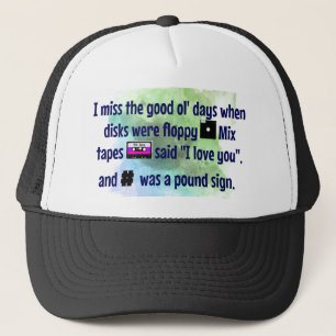 Casquette Bon vieux temps, mélanger les bandes et disquette