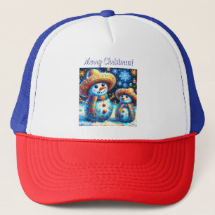 Casquette Bonhommes de neige en art populaire mexicain perso