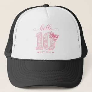 Casquette Bonjour 10 Anniversaire Rose Bonjour 10 Année pe