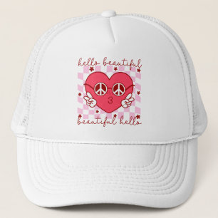 Casquette Bonjour Beau Coeur Rose