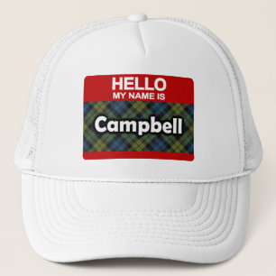 Casquette Bonjour Je M'appelle Campbell Tartan Écossais