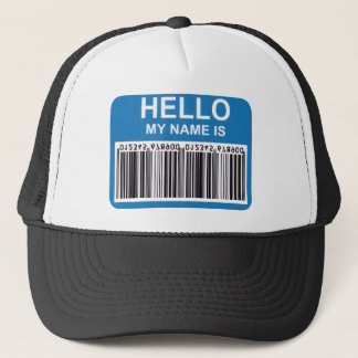 CASQUETTE BONJOUR MON NOM EST (CODE-BARRES)