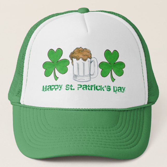 Casquette Bonne bière Shamrock verte de la Saint-Patrick de  (Devant)
