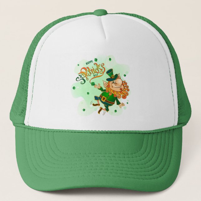 Casquette Bonne St Patrick's Day Leprechaun Trucker Hat (Devant)