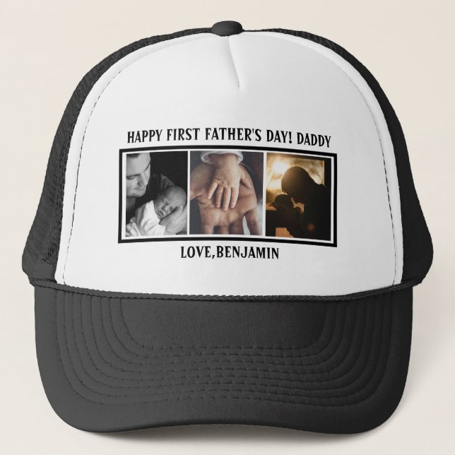 Casquette Bonne Typographie de première Fête des pères Photo (Devant)
