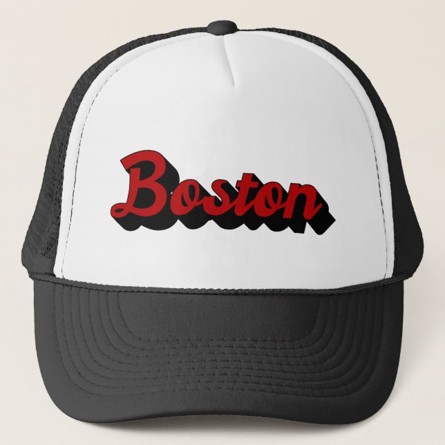 Casquette Boston rouge et noir (Devant)