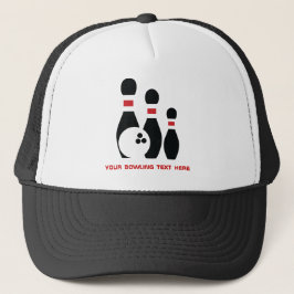 Casquette Boule et goupilles de bowling faites sur commande