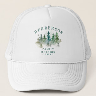 Casquette Bouton de réunion de famille des pins à l'aquarell