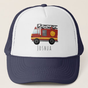 Casquette Boys Cute Firefighter Moteur d'incendie et nom Enf