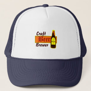 Casquette Brasseur, orange et jaune de bière de métier