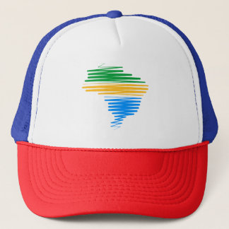 Casquette Brésil carte frontière avec drapeau brésilien coul