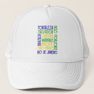 Casquette Brésil Noms de ville Rio de Janeiro Sao Paulo