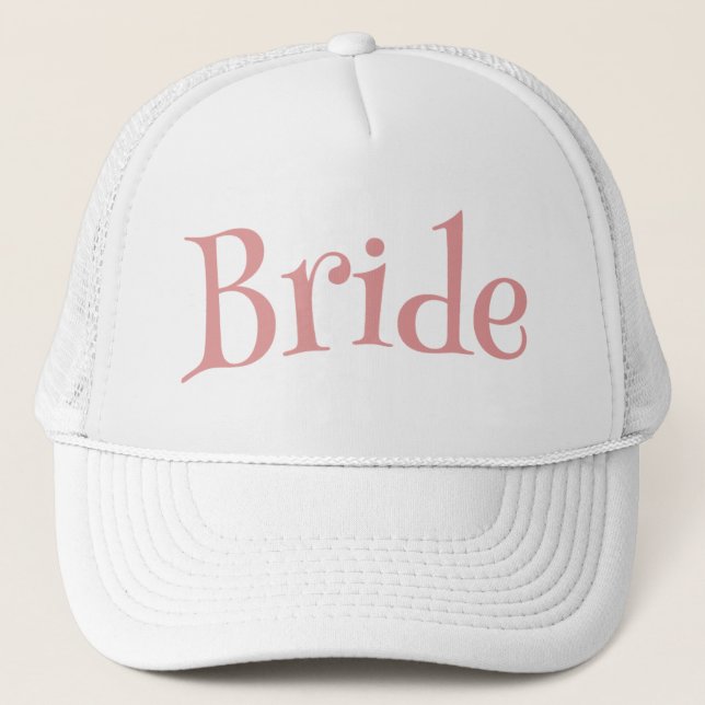 Casquette Bride rose et blanche (Devant)