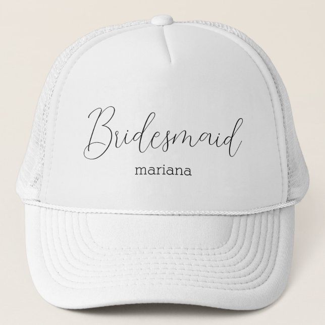 Casquette bridesmaid nom moderne chic tendance (Devant)