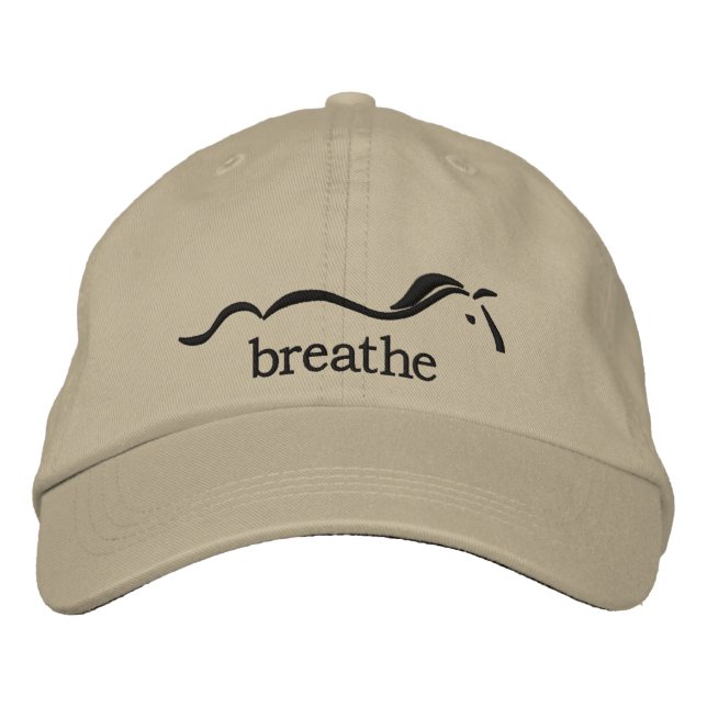 Casquette brodé avec cheval et le mot respirer (Devant)