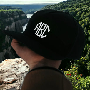 Casquette brodé blanc personnalisé Monogramme sur 