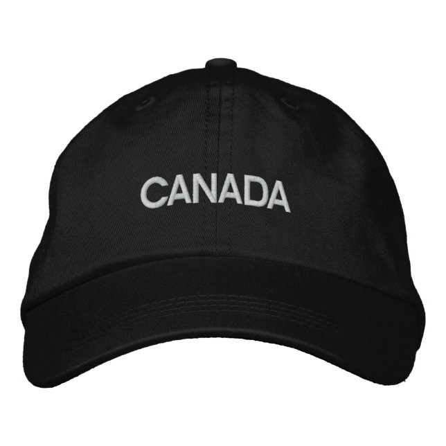 Casquette brodé canadien noir/blanc de base réglab (Devant)
