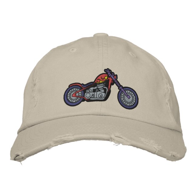 Casquette brodé de moto personnalisé (Devant)