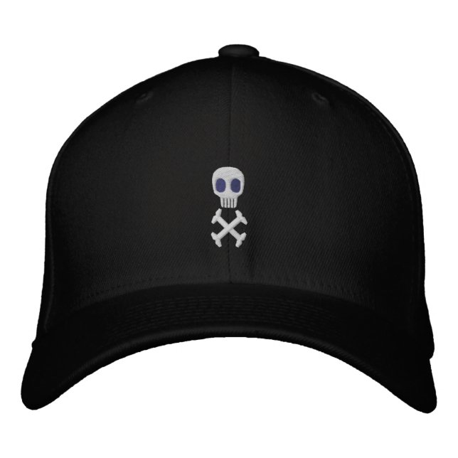 Casquette brodé du crâne et des os croisés (Devant)