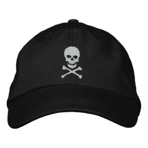 Casquette brodé du crâne et des os croisés