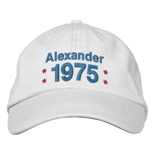 Casquette Brodée 1975 ou toute année 40e anniversaire A8P BLANC et