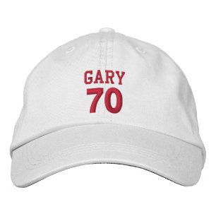 Casquette Brodée 70 Anniversaire Nom personnalisé Broderie rouge V1