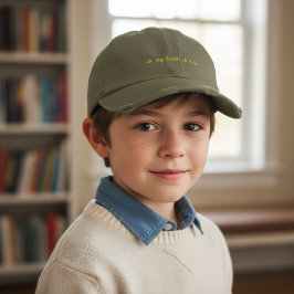 Casquette Brodée À Mon Ère Bibliophile en Olive Clair