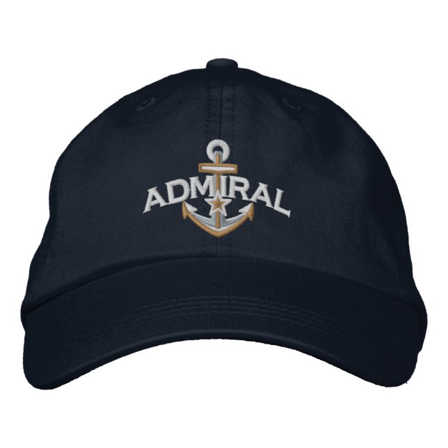 Casquette Brodée Admiral Nautical Star Anchor Embroidery (Devant)