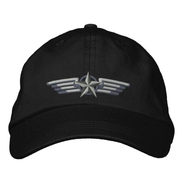 Casquette Brodée Ailes de pilote d'insigne d'étoile brodées par (Devant)