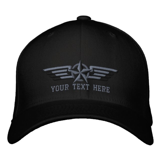 Casquette Brodée Ailes personnalisées de pilote d'insigne d'étoile (Devant)