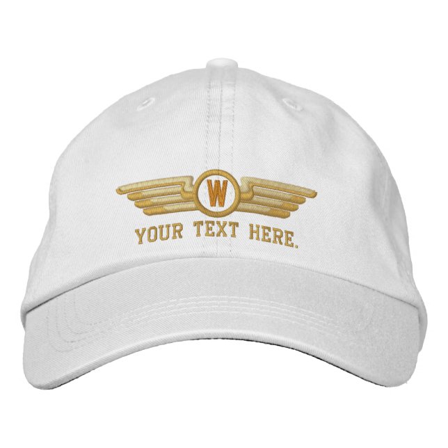 Casquette Brodée Ailes pilotes personnalisées de lauriers (Devant)