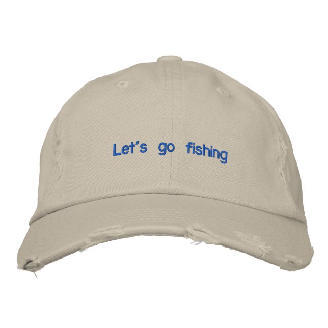 Casquette Brodée allons pêcher pour les pêcheurs (Devant)
