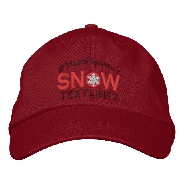 Casquette Brodée Amateurs brodés de neige personnalisés Rouge (Devant)