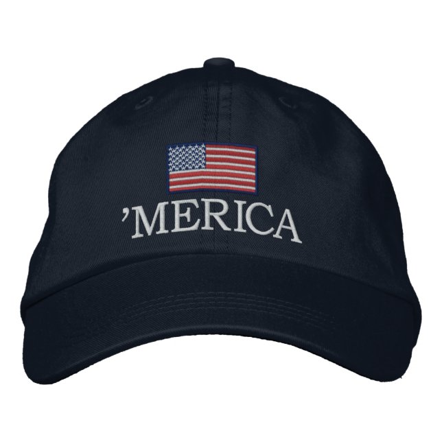 Casquette Brodée Amérique - avec drapeau américain (Devant)