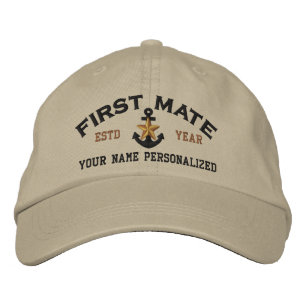 Casquette Brodée Ancre d'étoiles nautique personnalisée du premier 