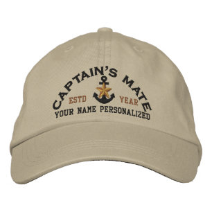 Casquette Brodée Ancre d'étoiles nautiques du capitaine Mate person