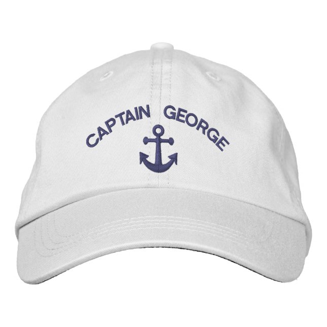 Casquette Brodée Ancre du nom du capitaine (Devant)