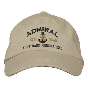 Casquette Brodée Ancre étoile nautique amiral personnalisée