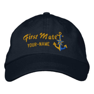 Casquette Brodée Ancre nautique de premier maté personnalisé Golden